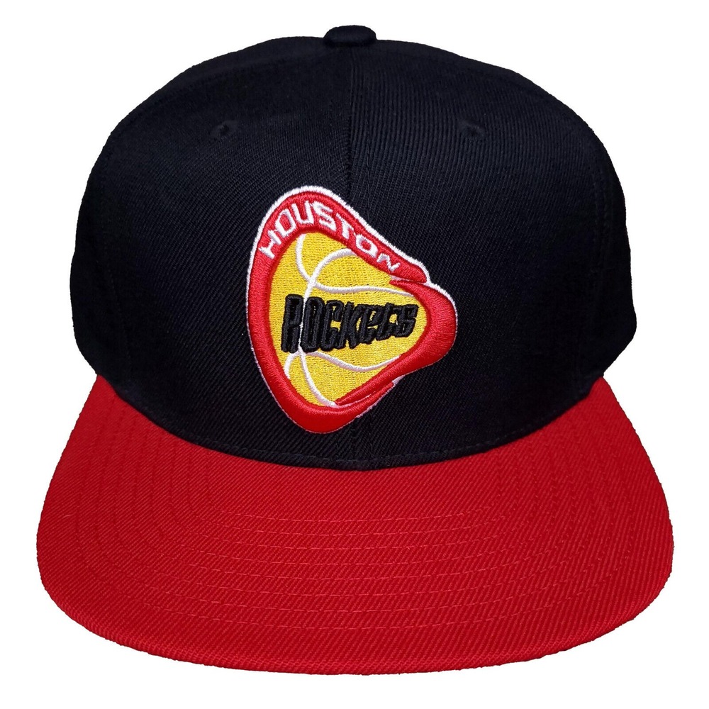 Houston Rockets Mitchell & Ness NBA Snapback Hat Cap 3D Logo Black Red New